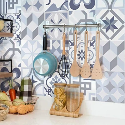 Imagen de Ambiance Sticker Vinilos Autoadhesivos, Decoración de Paredes, Adhesivos Azulejos para Baño y Cocina Nuance Gris Harmonieux 24 Vinilo 15 x cm
