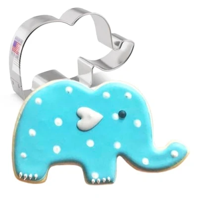 Imagen de Ann Clark Cookie Cutters Cortador de galletas elefante adorable 10,8 cm Acero fabricado en EE. UU.
