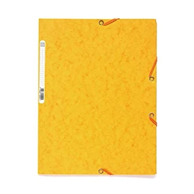 Imagen de Exacompta 55509E Caja de 25 subcarpetas con gomas elásticas bolsillos 3 solapas en cartulina brillo 400 g/m2 dimensiones 24 x 32 cm para documentos formato A4 color amarillo