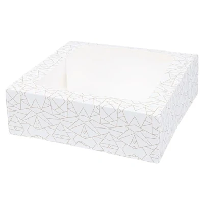 Imagen de García de Pou 50 unidades Cajas Pastelería Con Ventana &#039;Thepack&#039; 250 G/M2 + Opp 23X23X7,5 Cm Blanco Cartón Ondulado Nano Micro