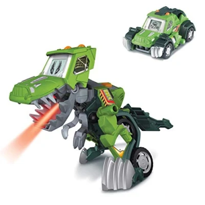 Imagen de VTech Switch &amp; Go Dinos Barro, el Tiranosaurio Rex 4x4, Dinosaurio electrónico interactivo transformable en coche con voz, funciones, más de 60 sonidos y frases, color verde (80 197222)
