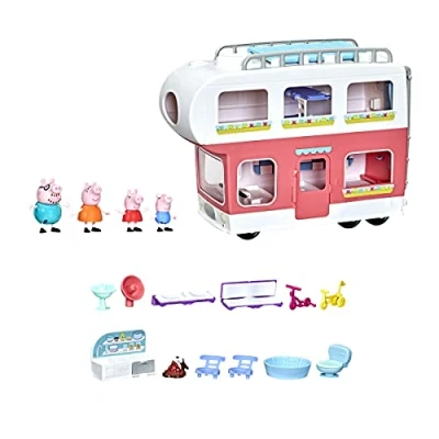 Imagen de Peppa Pig Adventures, Family Motorhome Preschool Toy, Vehicle to RV Playset, Plays Sounds and Music, Ages 3 up, 5.313 x 18.25 15 inches