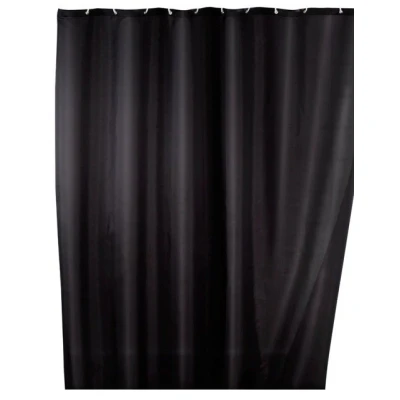 Imagen de WENKO Cortina de ducha Unicolor negra antimoho antibacterial, lavable Negro