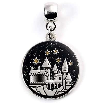 Imagen de HARRY POTTER Charm deslizante oficial del castillo de Hogwart The Carat Shop, Medium, Chapado en plata, Diamantes imitación