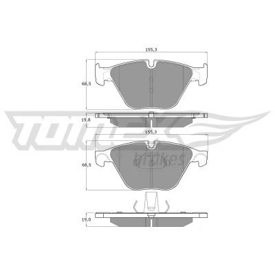 Imagen de TOMEX brakes TX 17 35 Juego de pastillas freno Eje delantero preparado para indicador desgaste BMW: 5 Berlina, Touring, 6 Gran Coupe