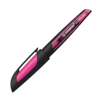 Imagen de STABILO EASYbuddy pluma estilográfica escolar con para principiantes, color negro/magenta y azul (se puede borrar), incluye cartucho
