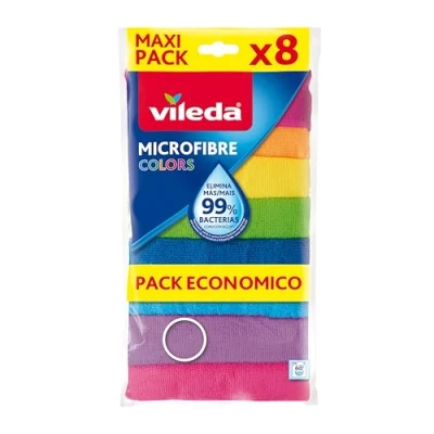 Imagen de Vileda Set de 8 bayetas Microfibras Colors, colores variados, 30 x cm, unidades