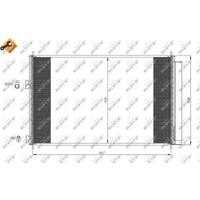 Imagen de NRF EASY FIT 35641 Condensador con secador, junta anular 15,5 10,1 Aluminio 650