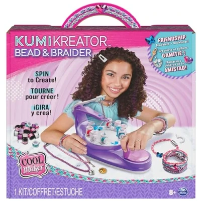 Imagen de Cool Maker KUMIKREATOR 3 EN 1 Kit de Manualidades Niñas para Crear Collares y Pulseras la Amistad 6064945 Juguetes 8 Años +