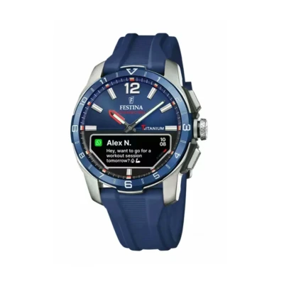 Imagen de Festina Reloj Hombre F23000/1 Connected D Caja de Titanio Plateado Correa Caucho Azul
