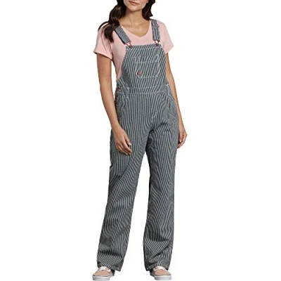 Imagen de Dickies Mujer, Mono de corte holgado con tirantes, ENJUAGADO RAYA NOGAL, M