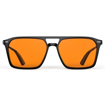 Imagen de Goiteia Gafas bloqueo de luz azul al 100% naranja juego con tinte ámbar para un mejor sueño, alivio la fatiga ocular y sensibilidad a