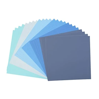 Imagen de Vaessen Creative Cardstock Canvas Texture Scrapbook Paper, Blue