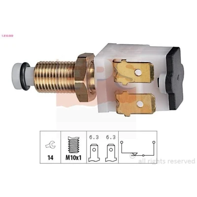 Imagen de EPS 1.810.009 Interruptor luces freno mecánico M10x1 Made in Italy OE Equivalent PEUGEOT: 106 II Hatchback, 205 I CITROËN: Saxo Hatchback