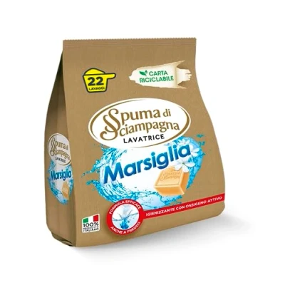 Imagen de Spuma Di Sciampagna Detergente para lavadora en polvo blanco puro, 22 lavados 990 g