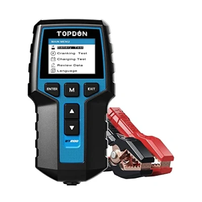 Imagen de TOPDON BT200 Comprobador de Batería Coche 12V / 24V 1002000 CCA, Medidor Corriente Inicio, Probador Carga Batería, Prueba Celdas para Automóvil, Camión, Motocicleta y Más