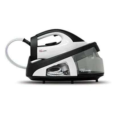 Imagen de Polti Vaporella Simply VS20.20, Plancha Generadora de Vapor con Depósito Extraíble 1,5 L, Presión Máxima la Bomba 6,5 Bar, Función ECO, Calentamiento en 2 Minutos, Blanco y Negro
