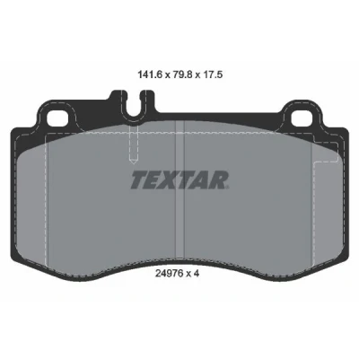 Imagen de TEXTAR 2497601 Juego de pastillas freno preparado para indicador desgaste MERCEDES BENZ: Clase E Berlina, T modell, CLS Coupé