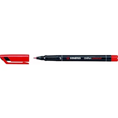 Imagen de Marcador permanente STABILO OHPen Caja con 10 unidades Color rojo Punta superfina