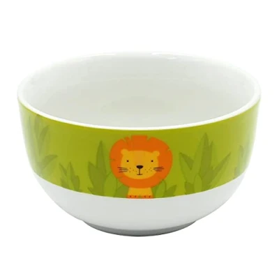 Imagen de Dekohelden24 Cuenco infantil para cereales y frutas, diseño de león con texto en alemán (5,8 x 11 cm, 250 ml, porcelana, cm)