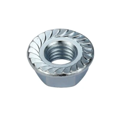 Imagen de 1 50 Uds tuercas hexagonales con reborde M3/M4/M5/M6/M8/M10/M12/M14/M16/M20 tuerca giratoria dentada autoblocante de acero inoxidable, M8(10pcs)