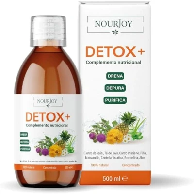 Imagen de Nourjoy Detox Drenante y Diureticos Anticelulitico Retencion de Liquidos Rapido potente Efectivo Mujer Cleanser diuretico 100% natural concentrado vegano