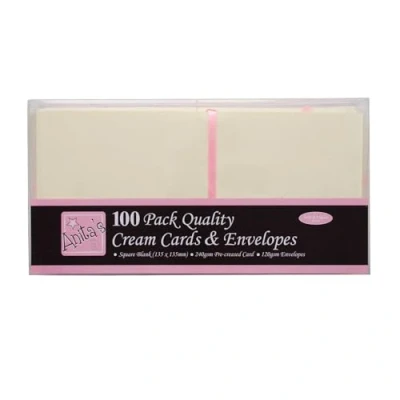 Imagen de Anita&#039;s Docrafts Paquete de 100 tarjetas A6 (135 x 135 mm), crema
