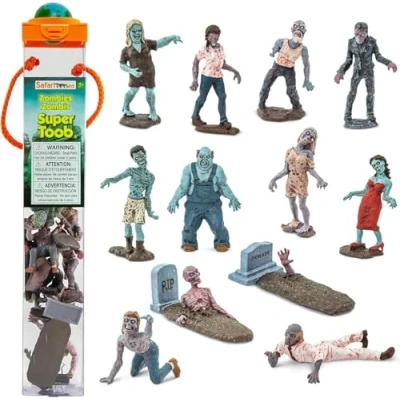 Imagen de Safari Ltd. Zombis Súper TOOB Conjunto de 12 Minifiguras espeluznantes Figura Juguete, Multicolor (686004)