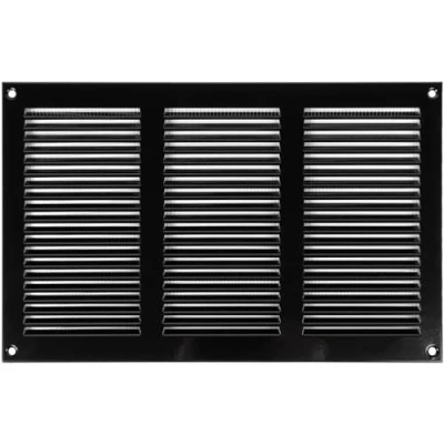 Imagen de Vent Systems 12 x 8 pulgadas (dimensiones totales), color negro, cubierta de conducto ventilación aire, parrilla retorno metal con pantalla protección plagas integrada,