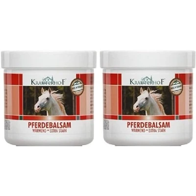 Imagen de Kräuterhof® Bálsamo de caballo Duo Set cálido y extra fuerte (2 x 500 ml) Gel masaje para músculos articulaciones cansados con efecto calor, cuidado dolores musculares, tensión