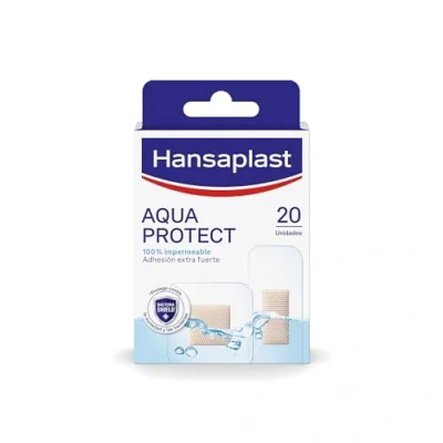 Imagen de Hansaplast Aqua Protect apósitos impermeables, adhesivos con adhesión extrafuerte, transparentes para natación y ducha, 1 x 20 unidades