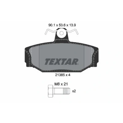 Imagen de TEXTAR 2138501 Juego de pastillas freno no preparado para indicador desgaste con tornillos pinza VOLVO: XC70 I Cross Country, V70