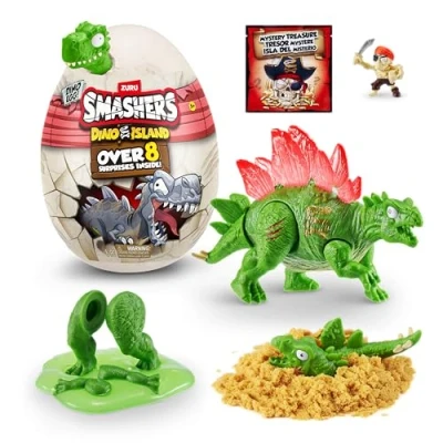 Imagen de Smashers ZURU 7486D Dino Island Sorpresa Mini Huevo, Estegosaurio, Juguete Coleccionable, Kit Explorador, Dinosaurio Slime
