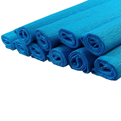 Imagen de Netuno 10 rollos de papel crepé color turquesa 200 x 50 cm para manualidades decoración colores