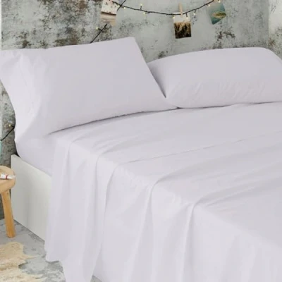 Imagen de Burrito Blanco Sábanas de Hostelería Juego 150x190/200 Ropa Cama Algodón/Poliéster Fácil Planchado Color Gris Disponible en Más Medidas
