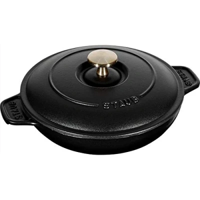 Imagen de Staub Fuente Redonda con Tapa, Hierro Fundido, Negro Mate, 20 cm