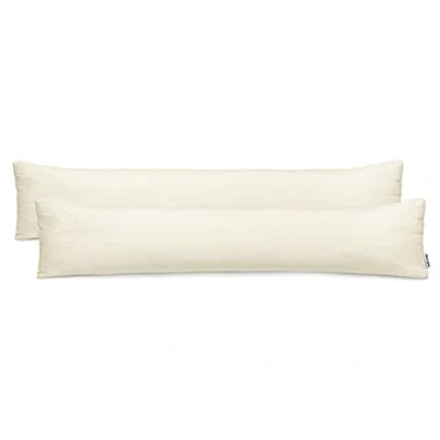 Imagen de DecoKing 2 Fundas de Almohada 20 x 120 cm, algodón, con Cremallera, Color Crema y ámbar