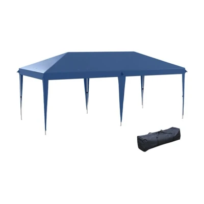 Imagen de Outsunny Carpa Plegable 6x3 m Cenador de Jardín con Altura Ajustable en 3 Niveles Bolsa Transporte Anti UV y Marco Acero Impermeable Gazebo para Exterior Patio Terraza Azul