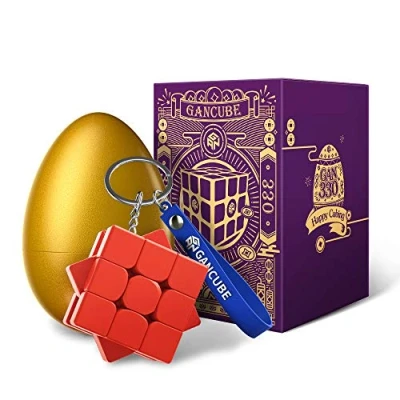 Imagen de GAN 330 Edición Huevo de Pascua, Antiguo Rima llavero Cubo Mini 3x3 Juguetes Regalo (Bermellón)