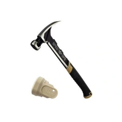 Imagen de SPEC Ops M22CF S Tools Martillo de encuadre, 22 onzas, garra rasgada, cara fresada, mazo suave, agarre absorbente golpes, 3% donado a veteranos, negro/marrón