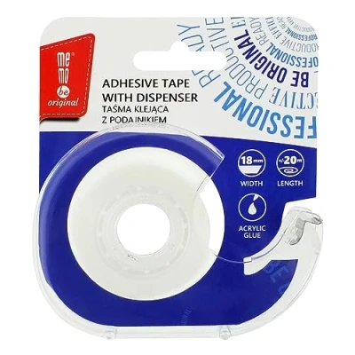 Imagen de memobe Amex Cinta adhesiva transparente multiusos, para escuela, oficina, trabajo, película resistente y duradera, con adhesivo acrílico, rollos adhesivos 18 mm x 20 m, blíster