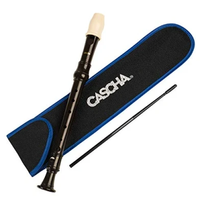 Imagen de CASCHA Flauta Soprano Descantadora Soprano, de plástico para niños y principiantes, Juego con bolsa, Vara limpieza Tabla digitacións, Marrón, Digitación Alemana