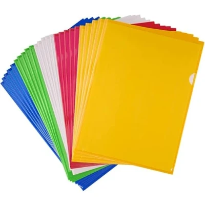 Imagen de FEPITO 25 Pack A4 Cut Flush Folders carpetas de plástico para documentos Assorted Colors