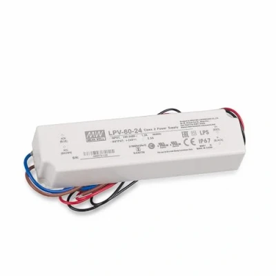 Imagen de fuente de alimentación LED transformador Mean Well LPV 60 24 conmutada, V / 2,5 A W IP67 para iluminación