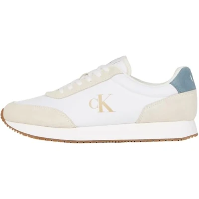 Imagen de Calvin Klein Jeans Retro Runner Iconic Zapatillas, Hombre, Talla: 45, Bright white/creamy white/lead Zapatos