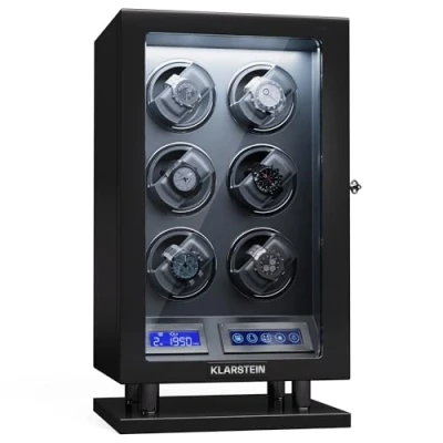 Imagen de KLARSTEIN Cargador de Relojes para automáticos, automático 6 Relojes, con Puerta acrílica, automático, Leds Azules, 5 ajustes TPD