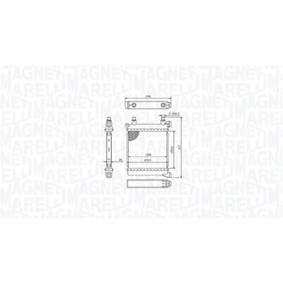 Imagen de MAGNETI MARELLI 350213214500 Radiador, refrigeración del motor para vehículos con caja de cambios manual 195 202 26 Aletas soldadas