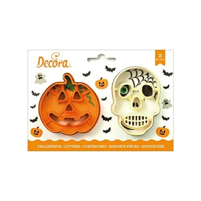 Imagen de DECORA 0255067 KIT 2 CORTADORES DE PLÁSTICO CRÁNEO Y CALABAZA
