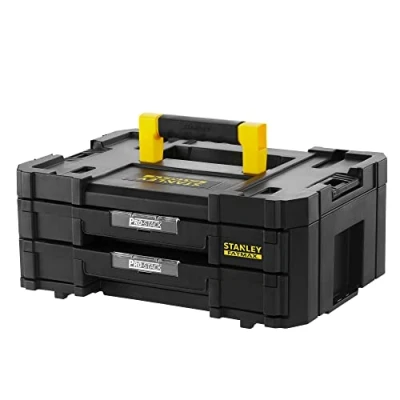 Imagen de STANLEY FATMAX Cajonera Doble PRO STAK IV, , Cuerpo de Polipropileno, 2 Cajones Modulares, Apilable, Divisores Extraíbles, Asa Bimaterial, Volumen 8L, FMST1 71969