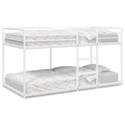 Imagen de vidaXL litera sin colchón Acero Blanco 90x200 cm, Estructura de Cama, Base Muebles Dormitorio, Cama Alta,